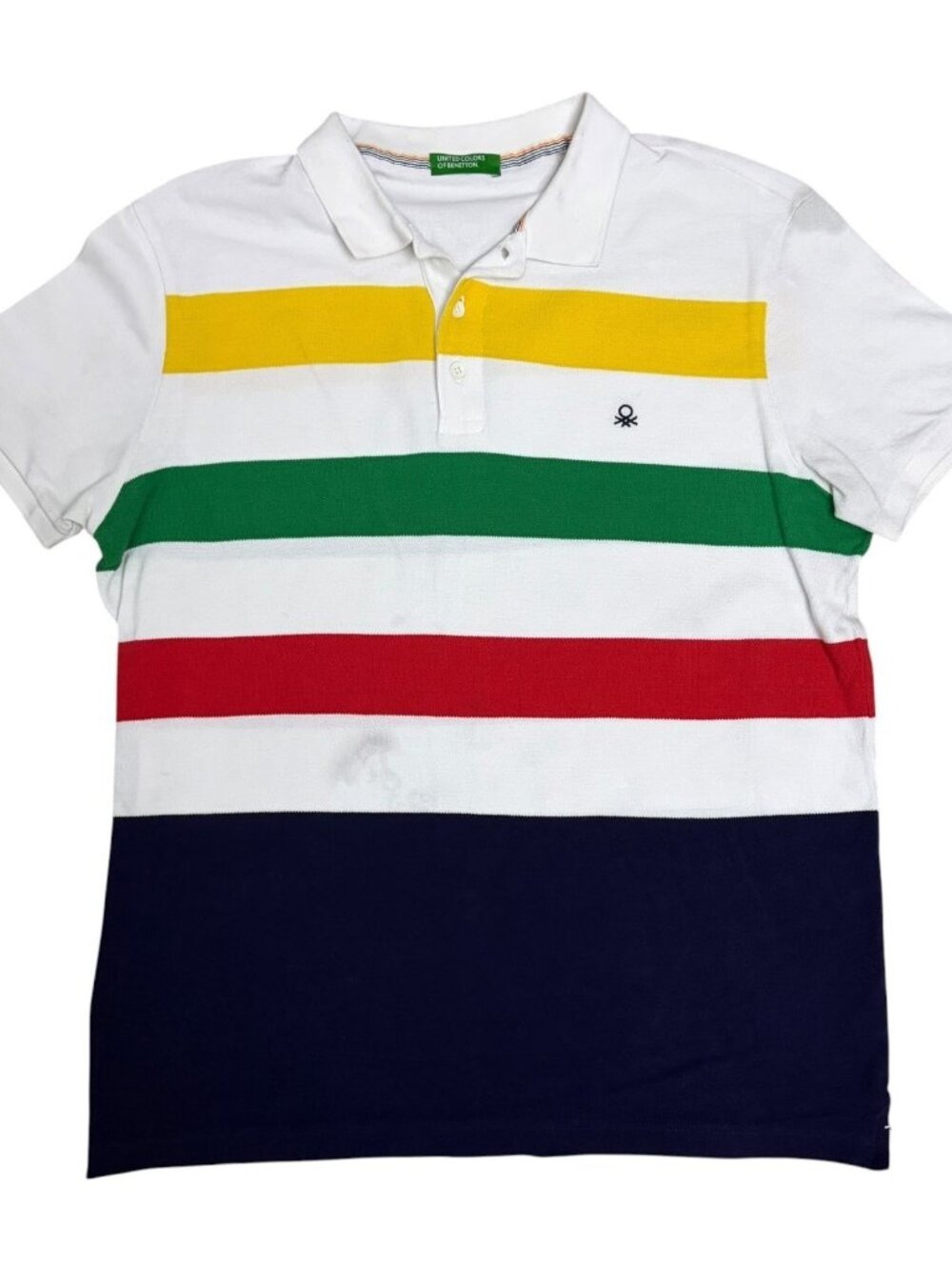 UNITED COLORS OF BENETTON Polo Shirt Cotton Summer Casual Short Sleeve Tee XL